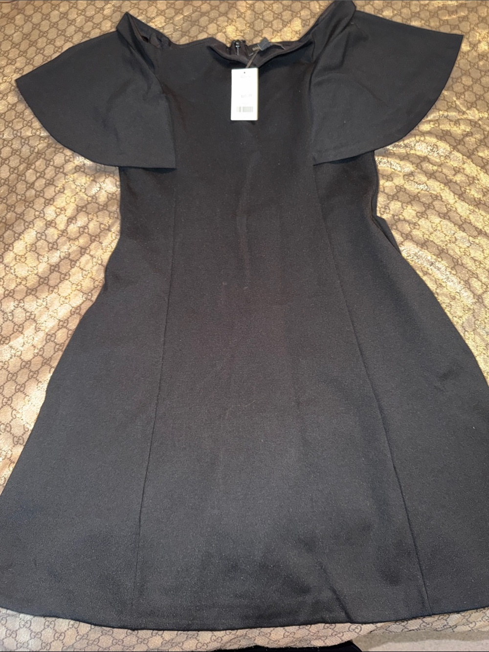 Banana Republic Black Flutter-Sleeve Mini Dress